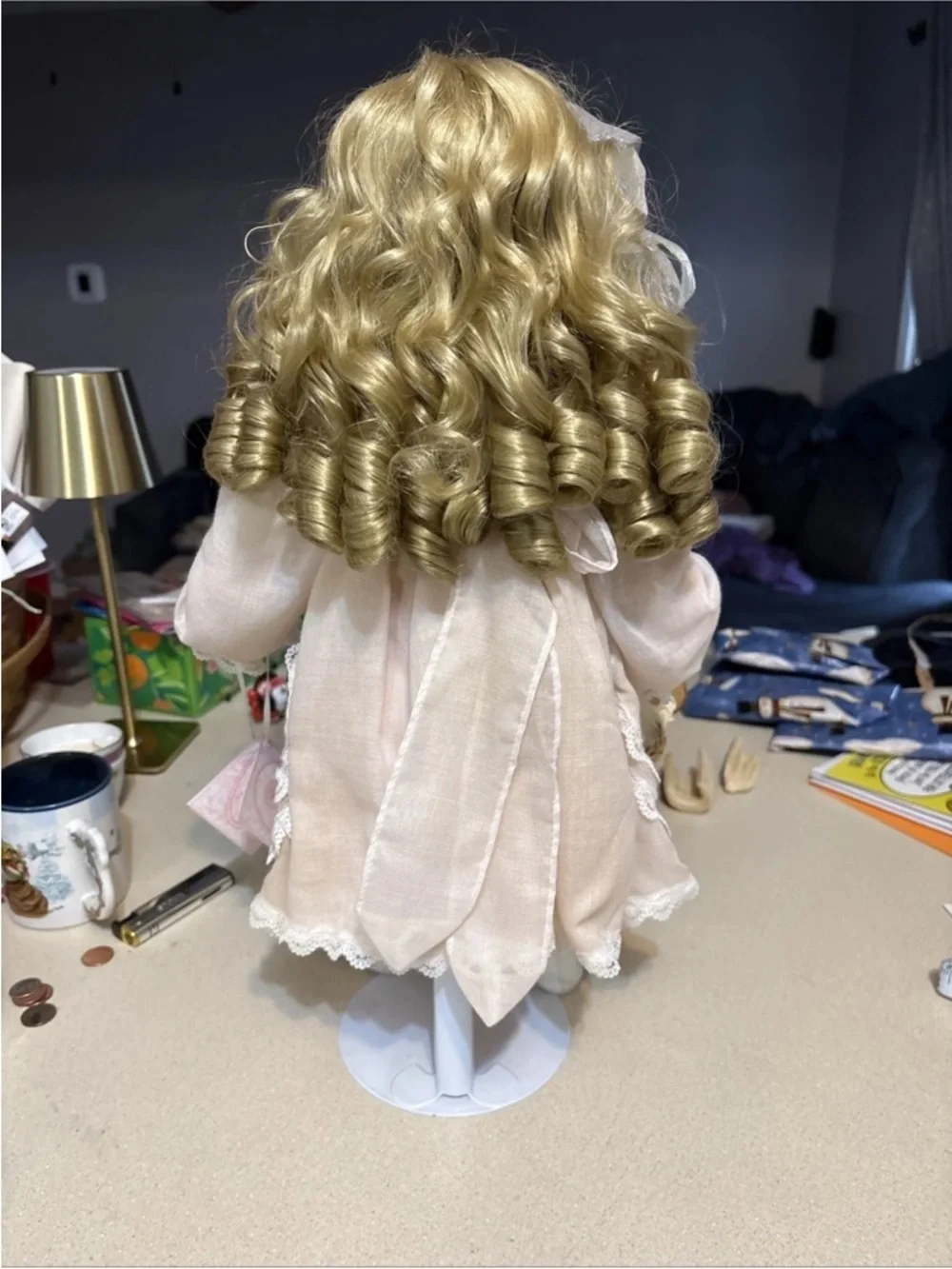 Vintage Virginia Turner “Grace”  Hamilton Collection Porcelain Doll With Kitty